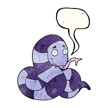 konuşma balonu dokulu karikatür yılan