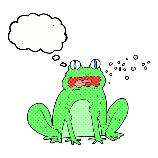 Thought bubble cartoon burping frog — Stock Vector