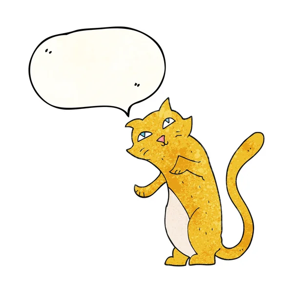 Voz burbuja textura dibujos animados gato — Vector de stock