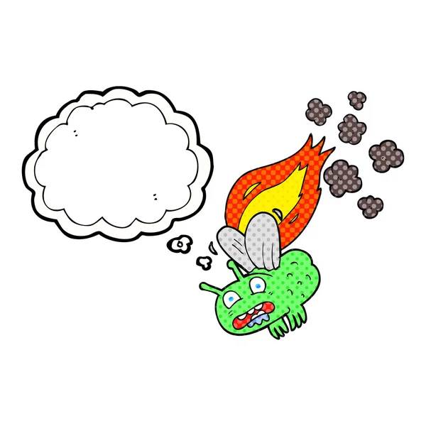 Gondolat buborék karikatúra slicc összeomlik, és égő — Stock Vector
