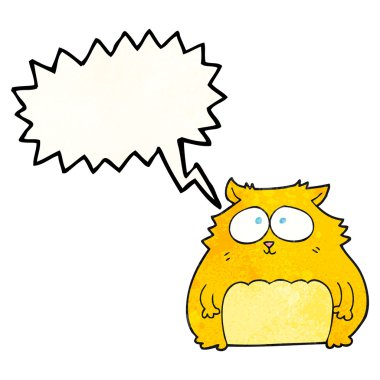 konuşma balonu dokulu karikatür kedi