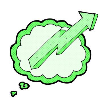 trend yukarı kabarcık karikatür ok düşündüm