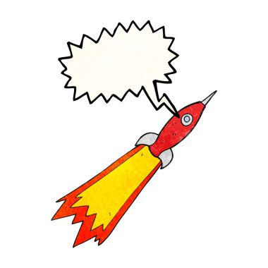 doku konuşma kabarcık karikatür roket