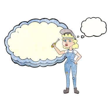 kabarcık dokulu karikatür kadın makinist sanıyordum