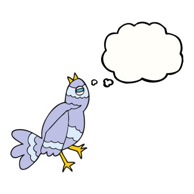 kabarcık karikatür kuş şarkı düşündüm