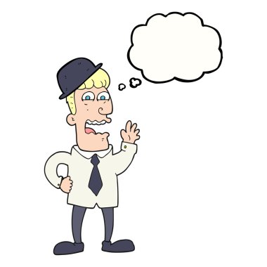 düşünce kabarcık karikatür işadamı