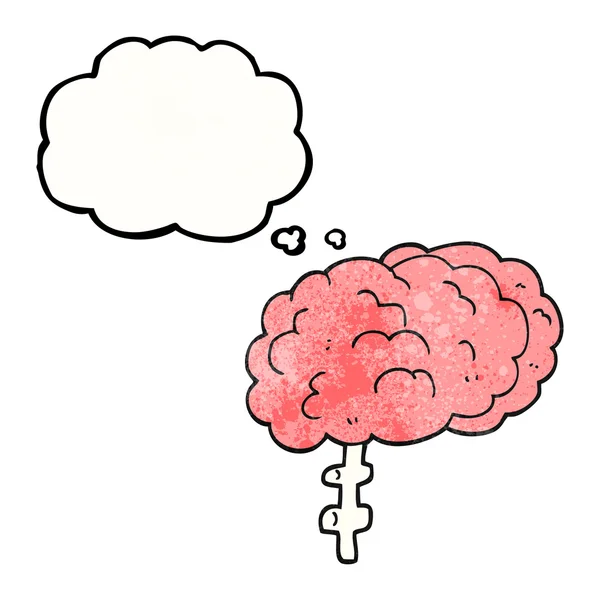 Pensamento bolha texturizado desenho animado cérebro — Vetor de Stock