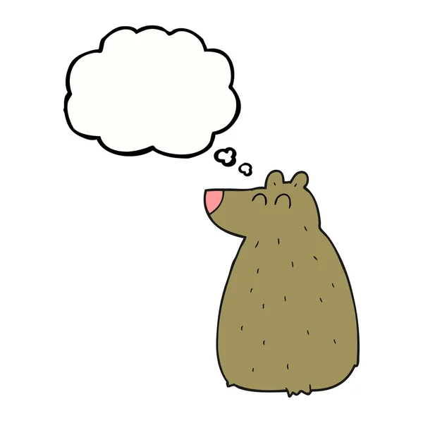 Pensiero bolla cartone animato orso — Vettoriale Stock