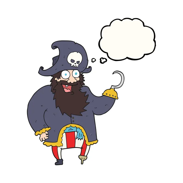 Pensée bulle dessin animé pirate capitaine — Image vectorielle