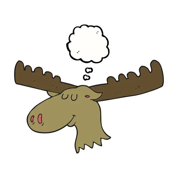 Thought bubble cartoon moose — Stock Vector
