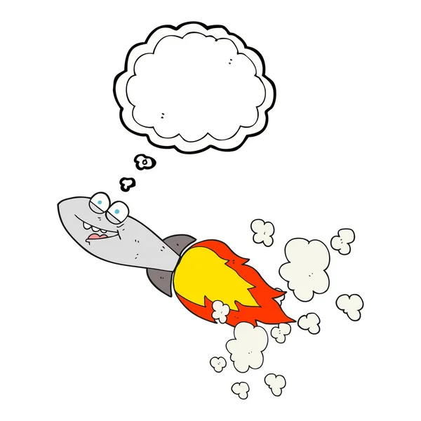 Thought bubble cartoon missile — Stock Vector