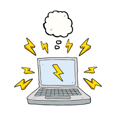 kabarcık karikatür dizüstü bilgisayar sanıyordum