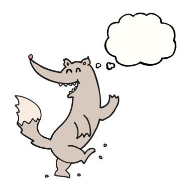 kabarcık karikatür mutlu kurt dans sanıyordum