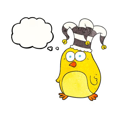 düşünce balonu karikatür komik kuş dokulu