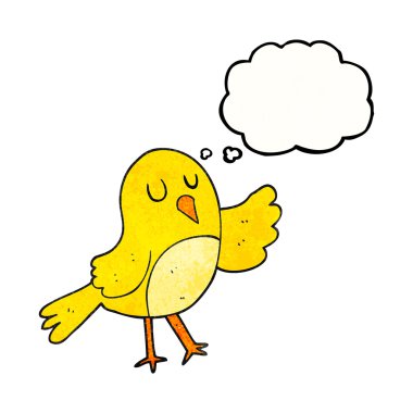 düşünce dokulu kabarcık karikatür kuş