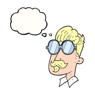 kabarcık karikatür adam bıyık ve gözlük sanıyordum