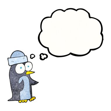 kabarcık dokulu karikatür penguen sanıyordum