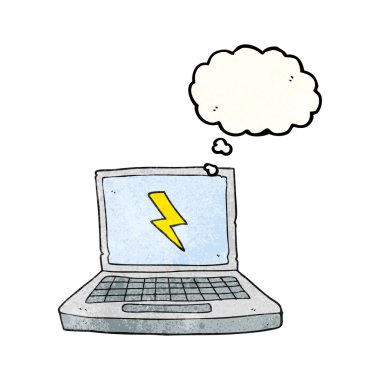 kabarcık dokulu karikatür dizüstü bilgisayar sanıyordum