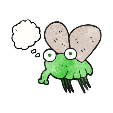 düşünce balonu dokulu karikatür sinek