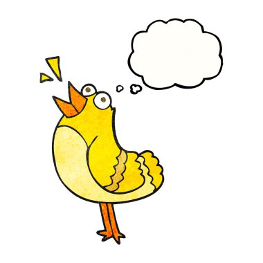 düşünce dokulu kabarcık karikatür kuş