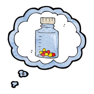 kabarcık dokulu karikatür kavanoz hap sanıyordum