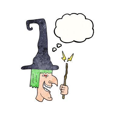 kabarcık dokulu karikatür cadı gülüyor sanıyordum