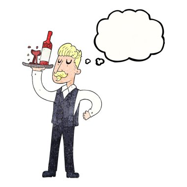 kabarcık dokulu karikatür garson sanıyordum