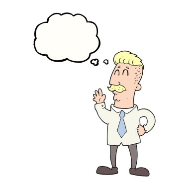 düşünce kabarcık karikatür office adam sallayarak