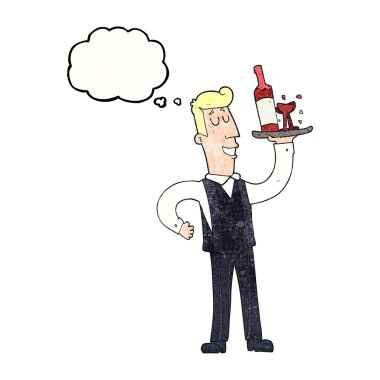 kabarcık dokulu karikatür garson sanıyordum