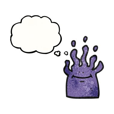 düşünce dokulu kabarcık karikatür küçük uzaylı