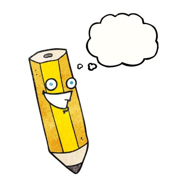 mutlu düşünce dokulu kabarcık karikatür kalem