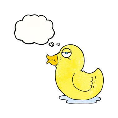 düşünce balonu karikatür lastik ördek dokulu