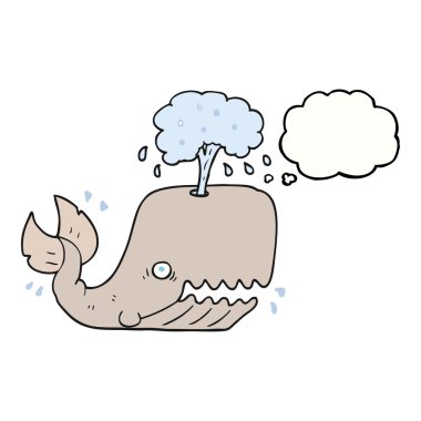 su spouting düşünce kabarcık karikatür balina