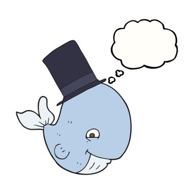 kabarcık karikatür balina silindir şapka içinde düşündüm