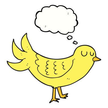 düşünce kabarcık karikatür kuş