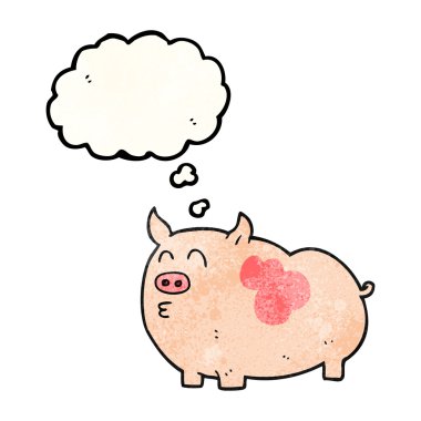 düşünce dokulu kabarcık karikatür domuz