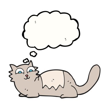 düşünce kabarcık karikatür kedi