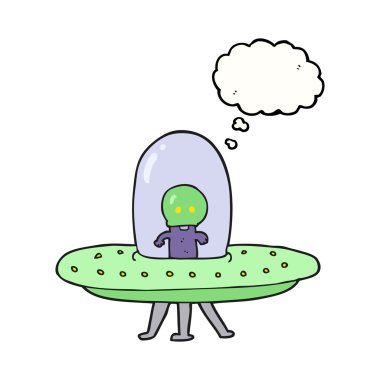 düşünce kabarcık karikatür uçan daire