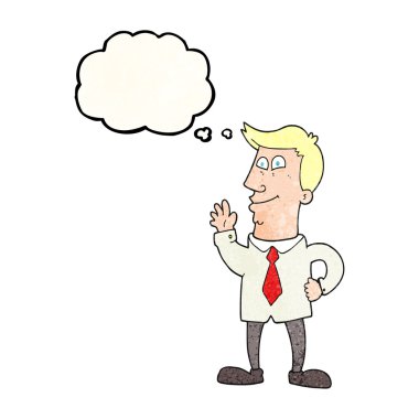 adam sallayarak düşünce balonu dokulu çizgi film