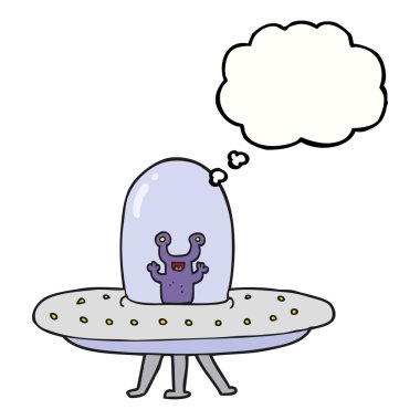 düşünce kabarcık karikatür uçan daire