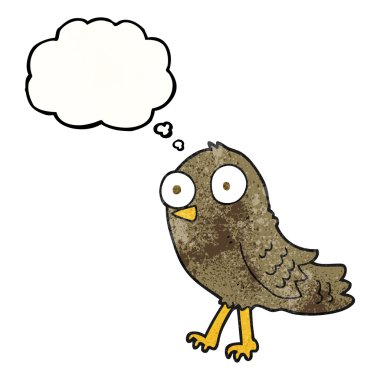 düşünce dokulu kabarcık karikatür kuş