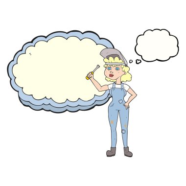 kabarcık karikatür kadın makinist sanıyordum