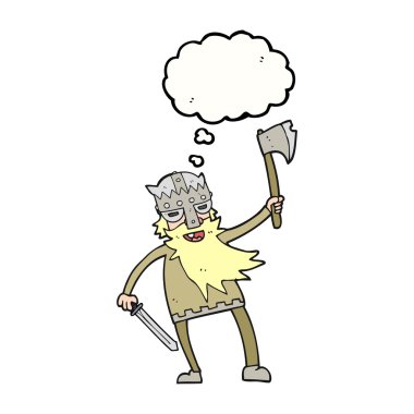 düşünce balonu karikatür viking savaşçısı