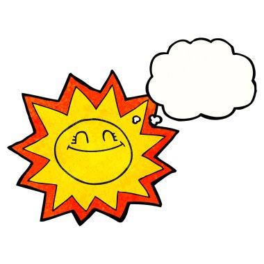mutlu düşünce dokulu kabarcık karikatür güneş