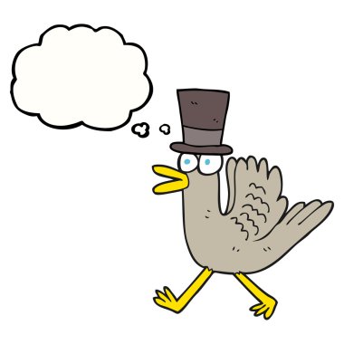 kabarcık karikatür ördek silindir şapka içinde düşündüm