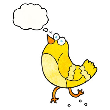 düşünce dokulu kabarcık karikatür kuş