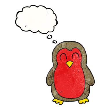 düşünce bubble dokulu karikatür Noel robin