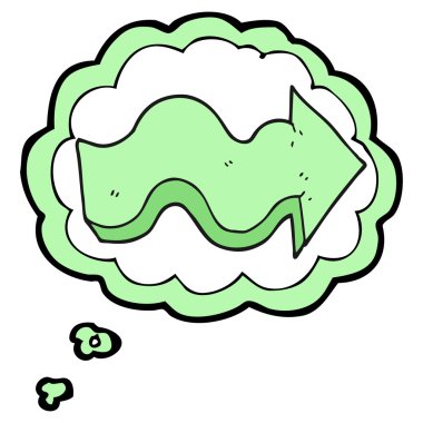 düşünce kabarcık karikatür oku