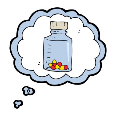 kabarcık karikatür kavanoz hap sanıyordum