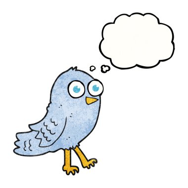 düşünce dokulu kabarcık karikatür kuş